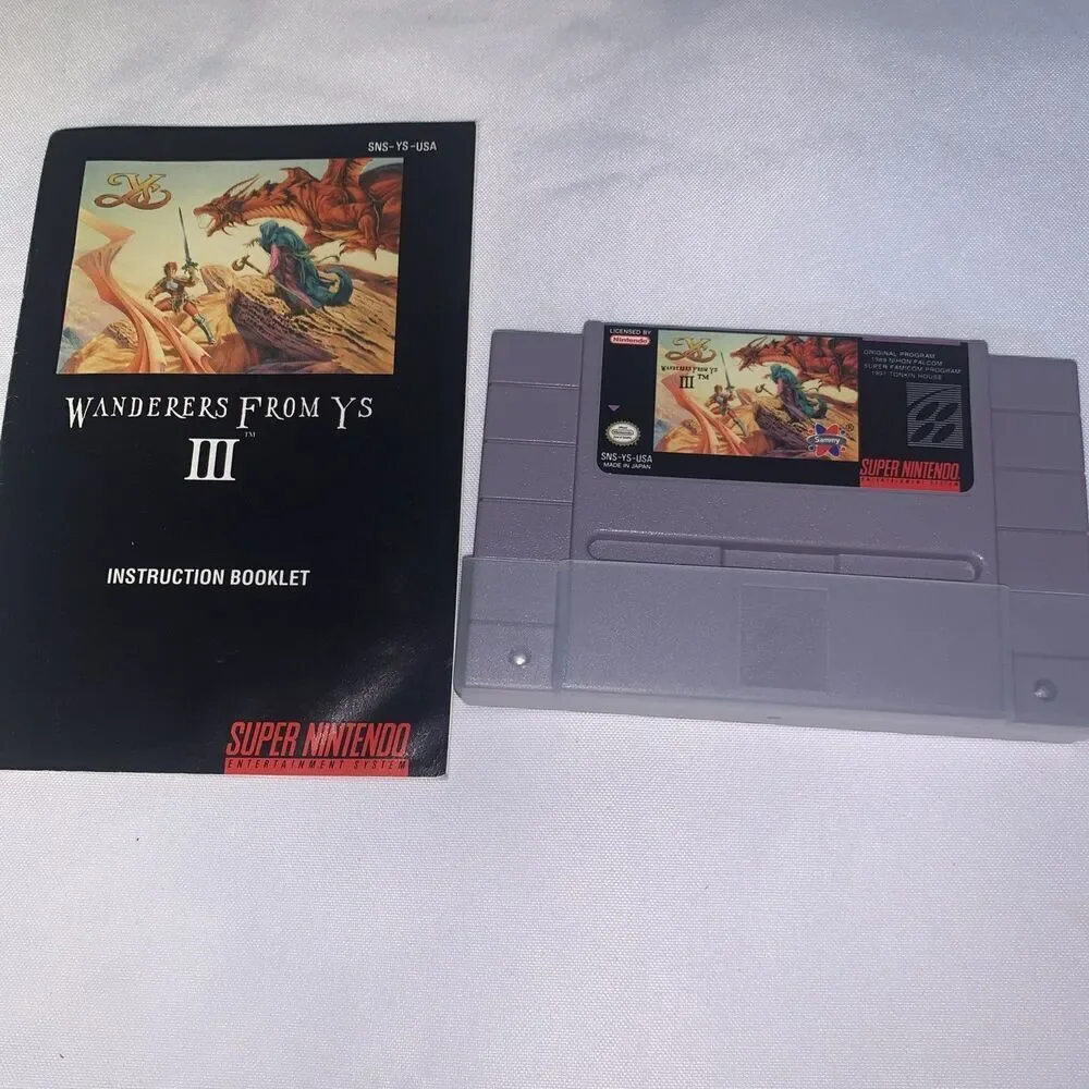 vintage game Wanderers From Ys III(Super Nintendo Entertainment System, 1992)